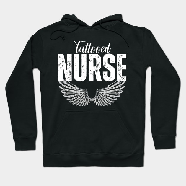 Tattooed Nurse with Angel Wings Hoodie by jackofdreams22